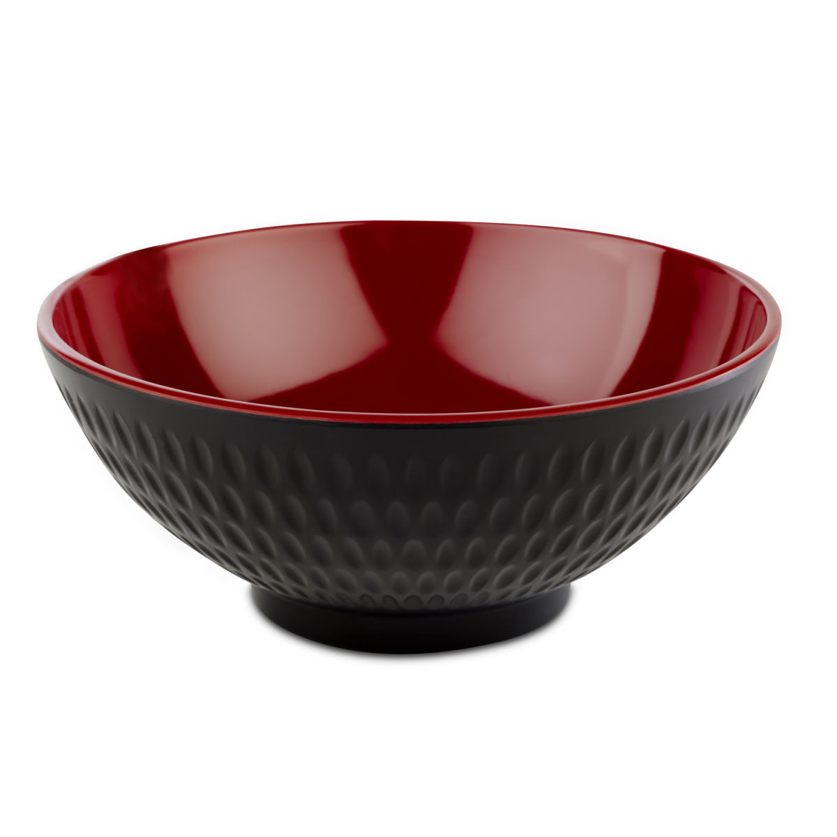 APS Schale ASIA PLUS, Melamin 600 ml, 16x16x16x7 cm (LxBxØxH); schwarz/rot; rund