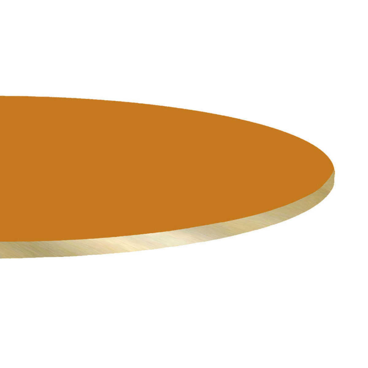 Piano tavolo rotondo, bordi color ottone RestooTab; 70x70 cm (LxL); senape; rotonda