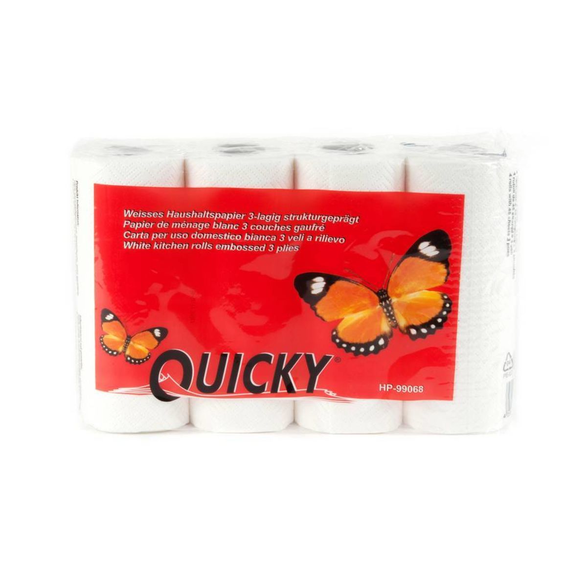 Plock Küchenrolle, 3-lagig, Zellstoff; 25x9 cm (HxØ); weiß; 48 Stück / Pack