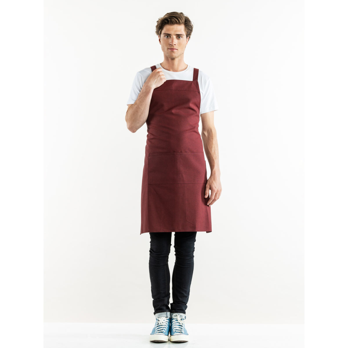 Chaud Devant Latzschürze Cross Cherry W70 – L85 85x70 cm (LxB); burgund