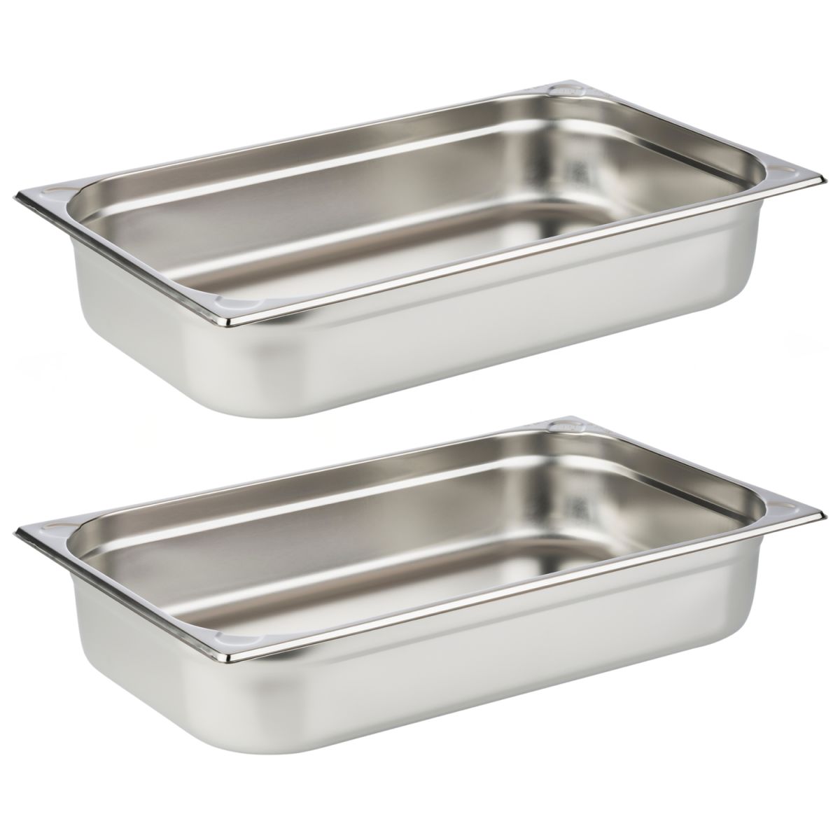 APS GN 1/1 Behälter, Edelstahl; GN 1/1, 53x32.5x10 cm (LxBxT); silber; 2 Stück / Pack