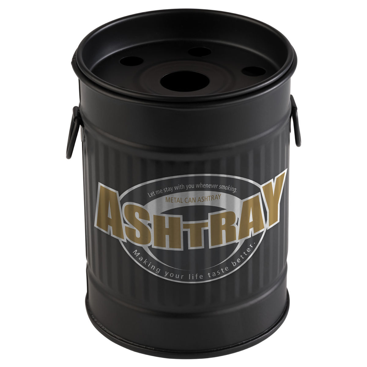APS Windaschenbecher SMOKY, Metall verzinkt 8.5x8.5x11.5 cm (BxØxH); schwarz; rund