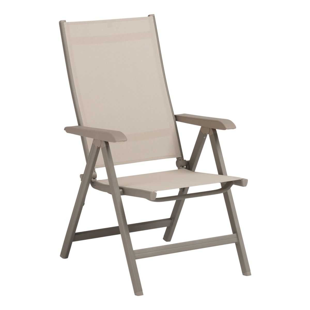 KETTLER Multipositionssessel BASIC PLUS; 61x68x109 cm (BxTxH); Sitz taupe, Gestell taupe