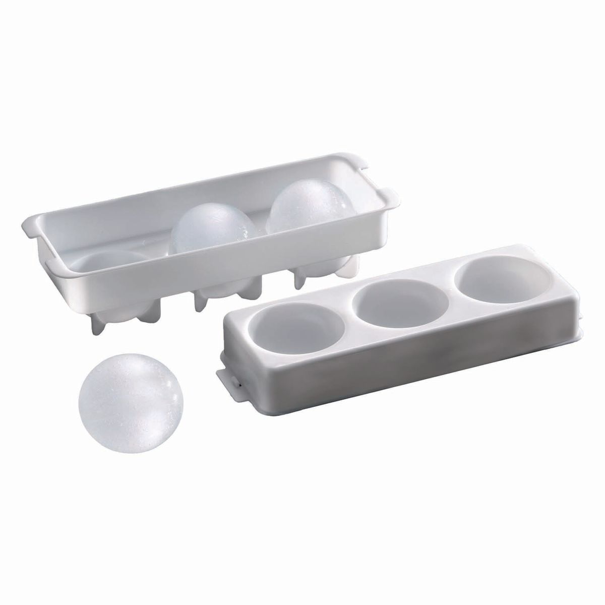 APS Eiskugel-Former für 3 Kugeln á 100 ml 300 ml, 8.5x23.5x6.5 cm (BxHxT); weiß