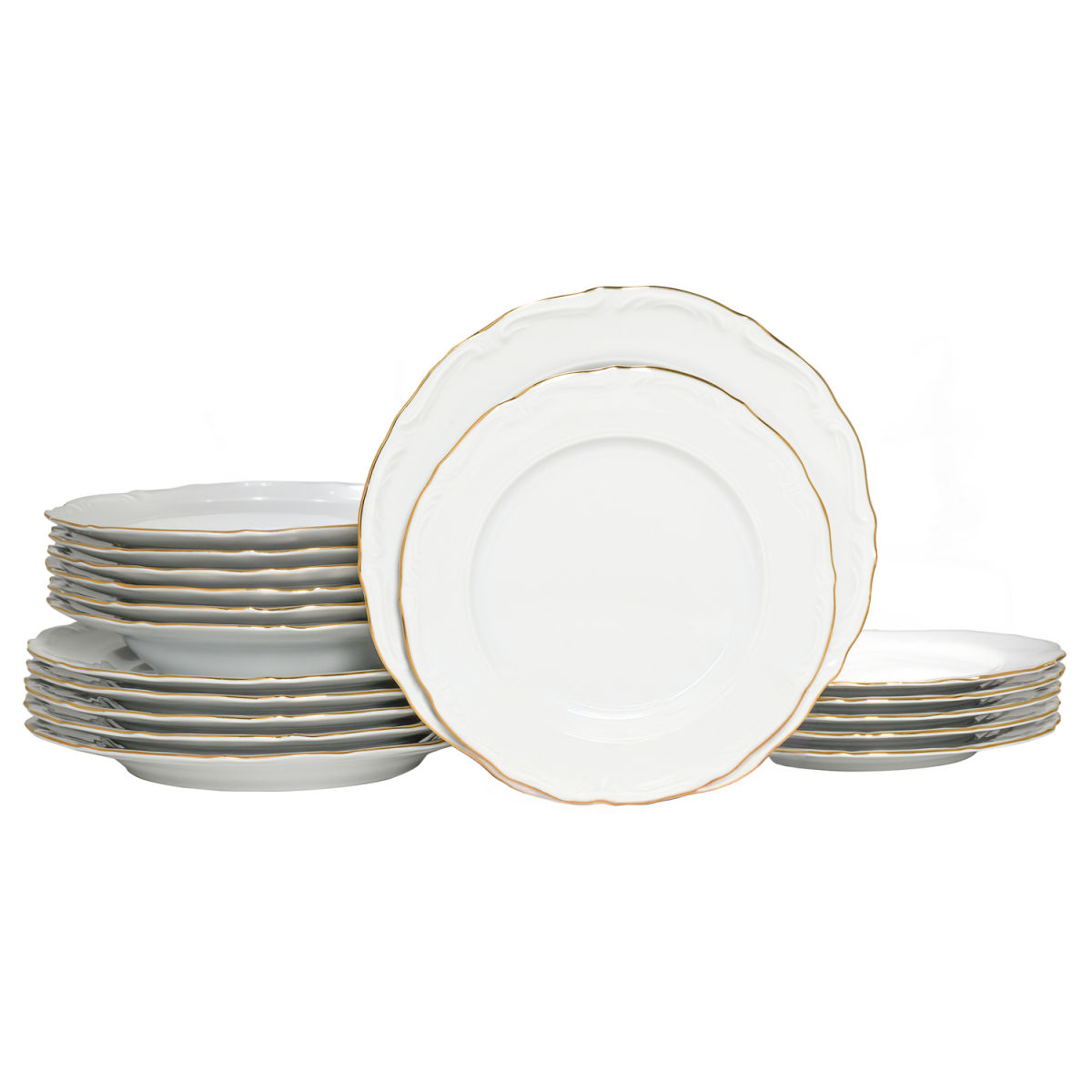 CreaTable Maria Theresia - Tellerset 18-tlg weiß/gold