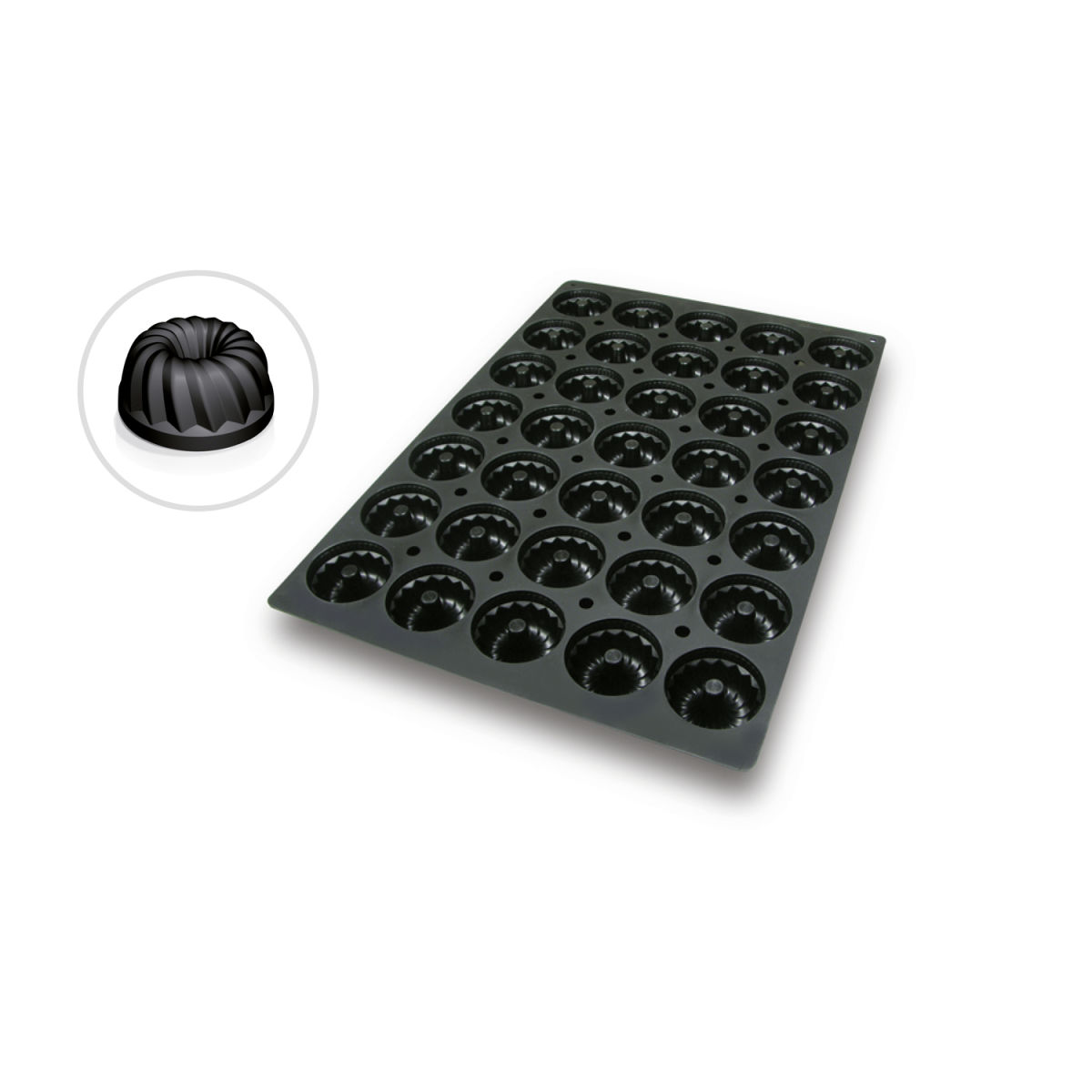Schneider Silikonbackform 90 ml, 60x40x7.2x3.5 cm (LxBxØxH); schwarz