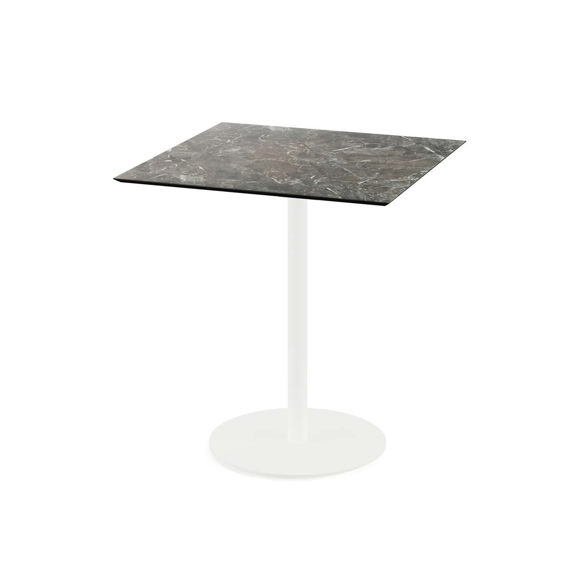 Feros Terrassentisch Urban Weiß Gestell + HPL quadratisch 70x70x73.2 cm (LxBxH); mehrfarbig; quadratisch