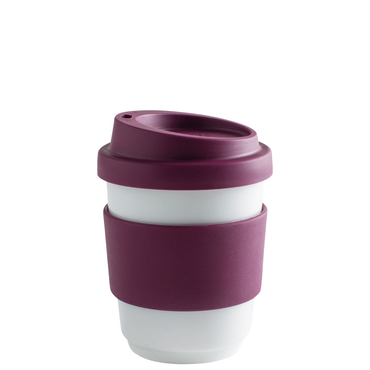 Kahla Becher + Trinkdeckel + Banderole fillit 270 ml, 8x9.5 cm (ØxH); brombeer; rund