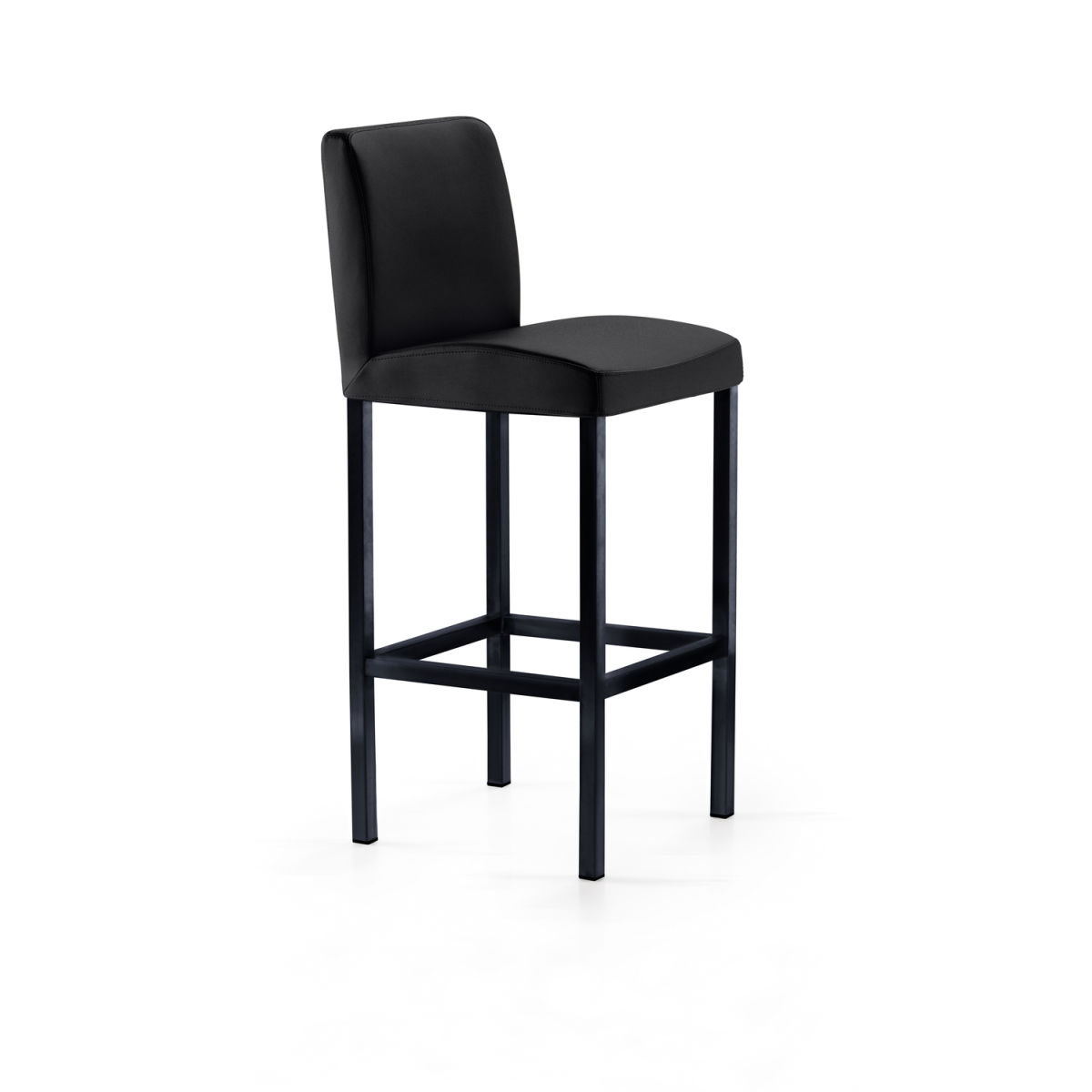 Mayer Sitzmöbel Barhocker Barstuhl, Vierfuß, Mikrofaser in Lederoptik, bis 150 kg 40x45x94 cm (BxTxH); Sitz anthrazit, Gestell schwarz