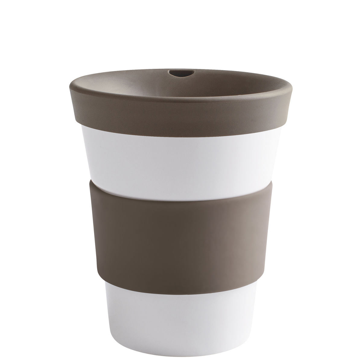 Kahla Becher + Trinkdeckel + Banderole cupit 420 ml, 11.4 cm (H); taupe; rund