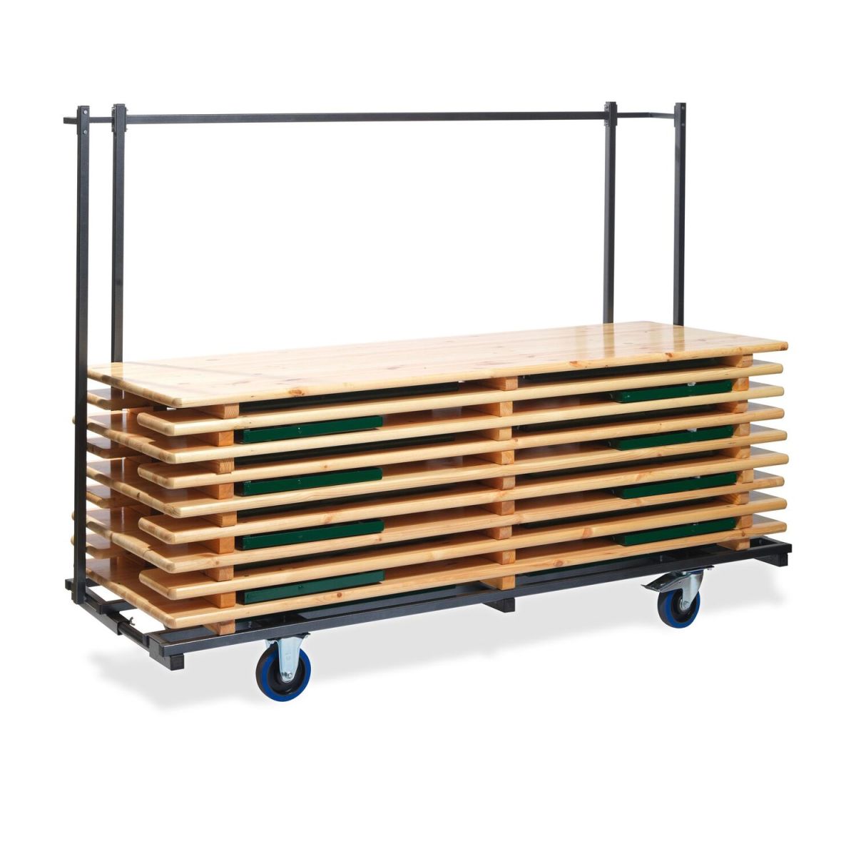 Carrello di trasporto per tavoli birreria, martellato Feros; 230x89x170 cm (LxPxH); bianco/nero