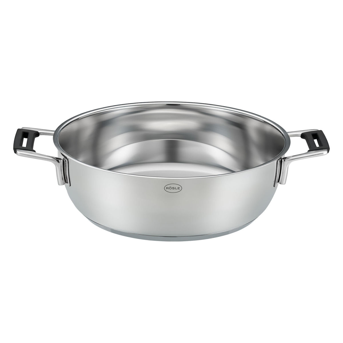 RÖSLE Servierpfanne SILENCE PRO Ø 28 cm 0.045 l, 39x29.5x14 cm (LxBxH); silber/schwarz; rund