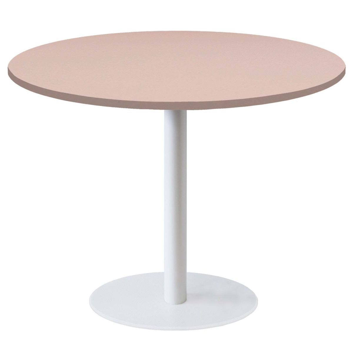 Tavolo Roma XL rotondo base bianco - laminato tinta unita RestooTab; 75x120 cm (HxØ); rosa antico; rotonda