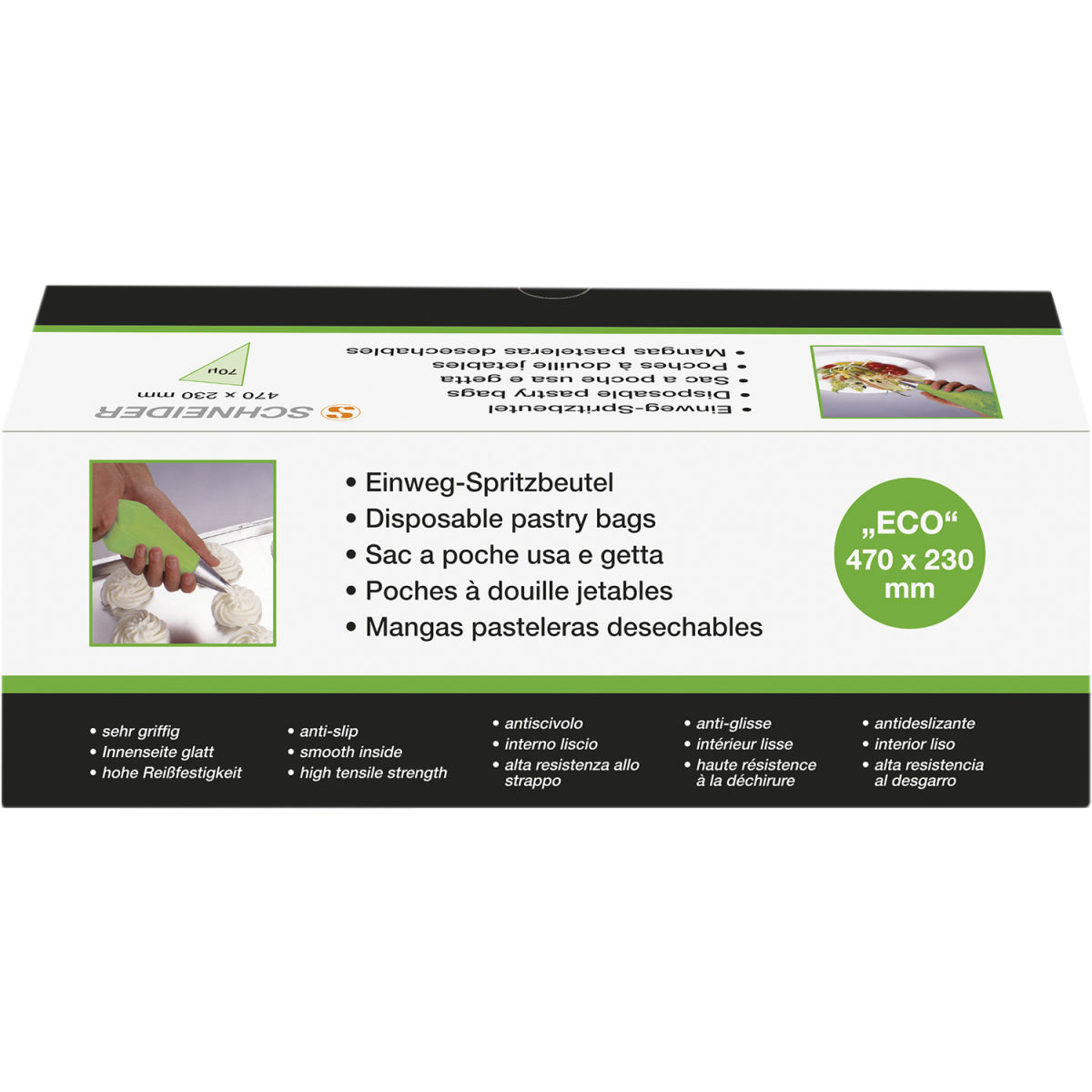 Schneider Einweg-Spritzbeutel 47x23 cm (LxB); grün; 100 Stück / Pack