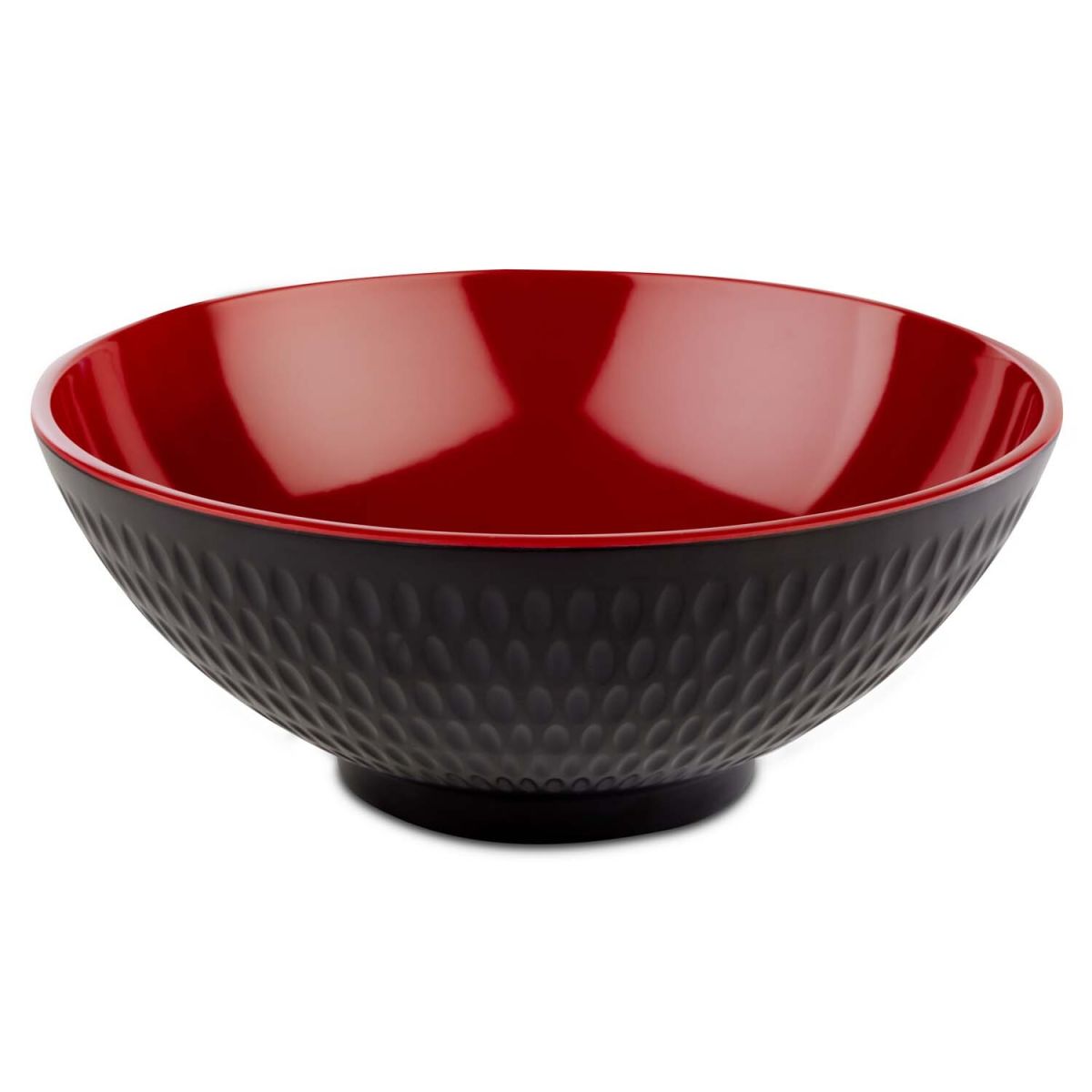 APS Schale ASIA PLUS, Melamin 1100 ml, 20x20x20x8 cm (LxBxØxH); schwarz/rot; rund