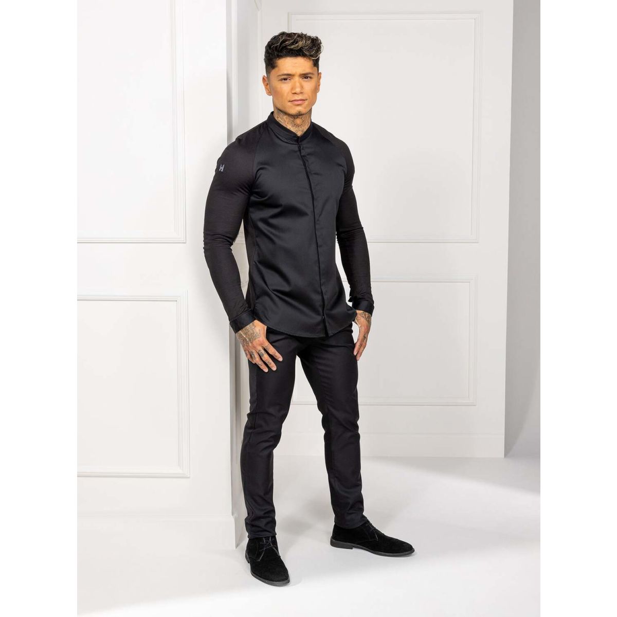 Giacca da cuoco Romain Le Nouveau Chef; Taglia 2XL; nero
