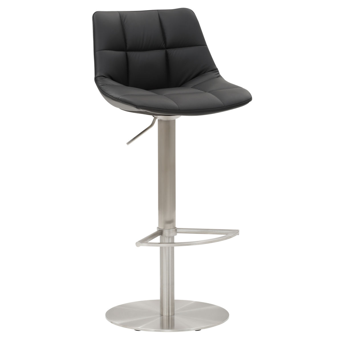 Mayer Sitzmöbel Barhocker Rautensteppung 48x49x79.5 cm (BxTxH); Sitz schwarz, Gestell edelstahl