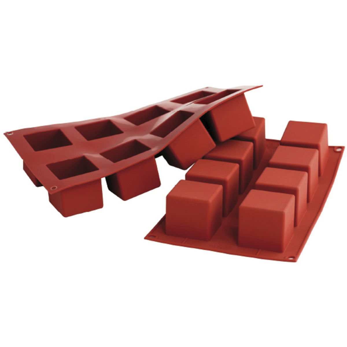 Schneider Silikonbackform Kubus 125 ml, 30x17.5x5 cm (LxBxH); rot