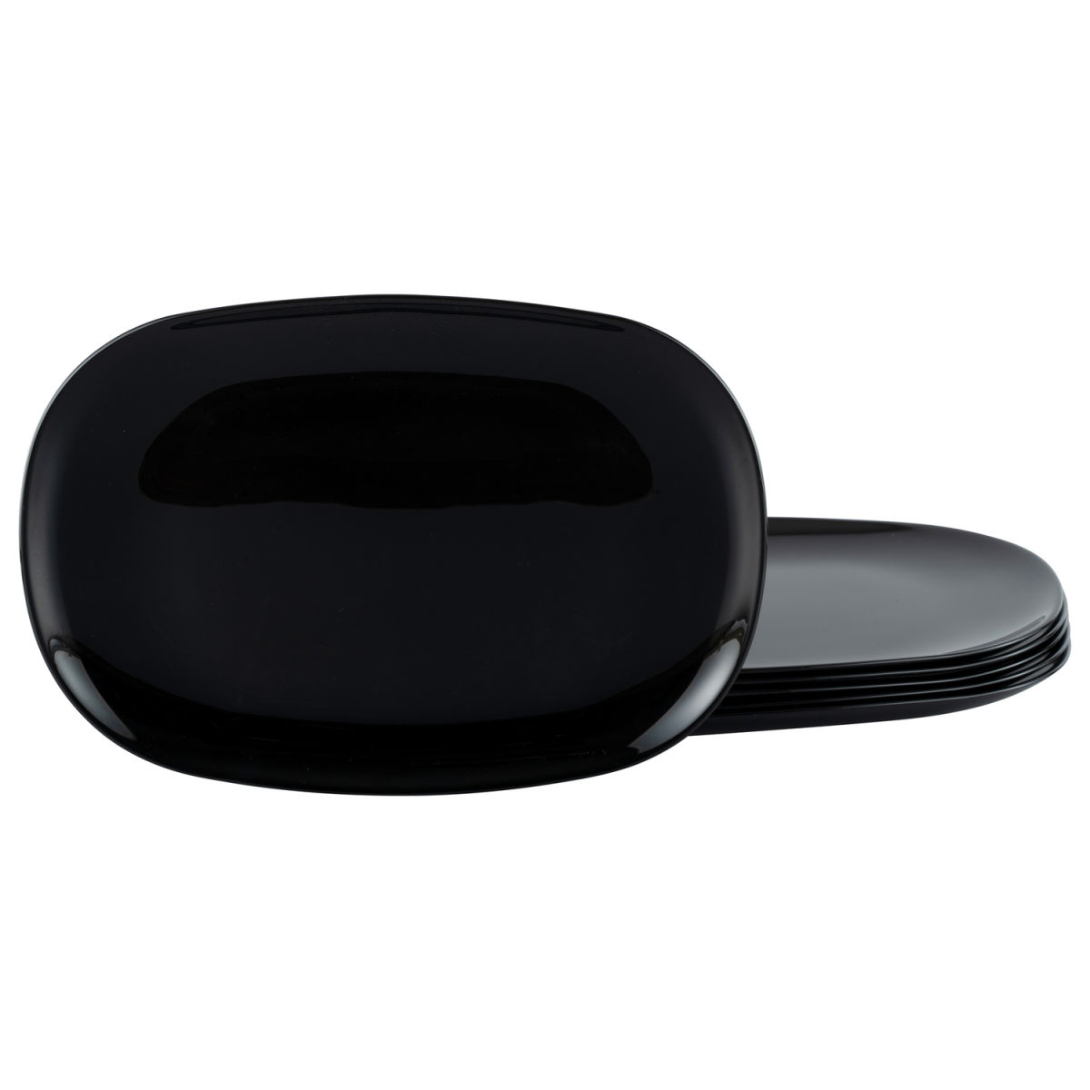 Italia Party nero - Piatto Burger 34 cm 6 pz. CreaTable; 34x24x2.5 cm (LxLxH); nero; ovale; 6 pz. / Pacco