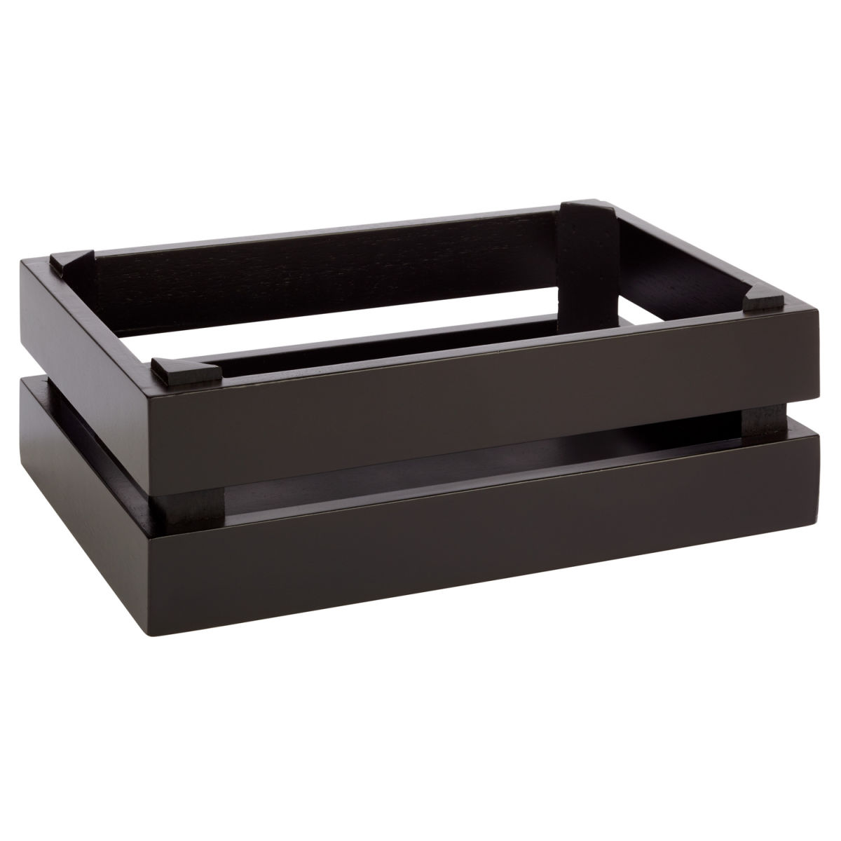 APS Holzbox SUPERBOX, Akazienholz GN 2/4 GN 1/4, 29x18.5x10.5 cm (LxBxH); schwarz; rechteckig