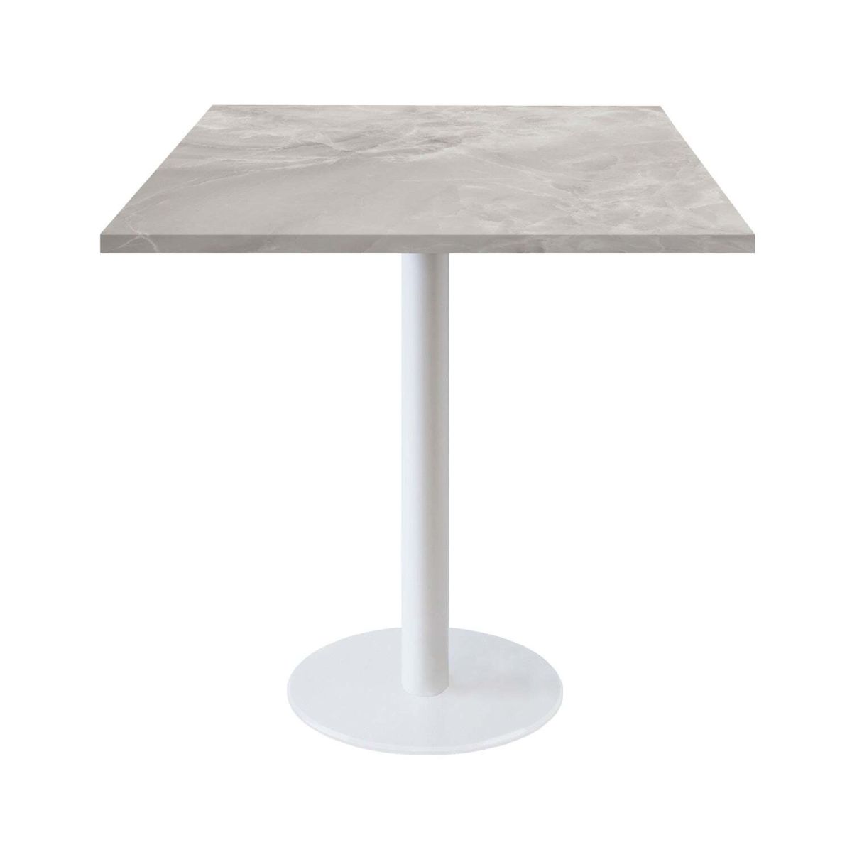 Tavolo Roma quadrato base bianco - laminato legno & pietra RestooTab; 70x70x75 cm (LxLxH); beige/grigio/marmorizzato; quadrata