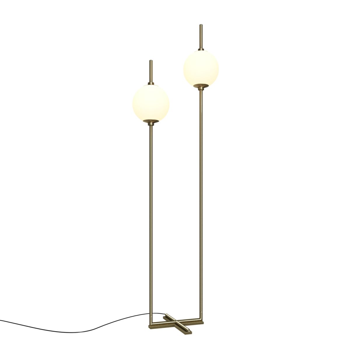 Maytoni Stehleuchte The Sixth Sense Messing, aus Metall, LED, 950lm, 3000K 44x44x150 cm (LxBxH); messing; Gestell messing