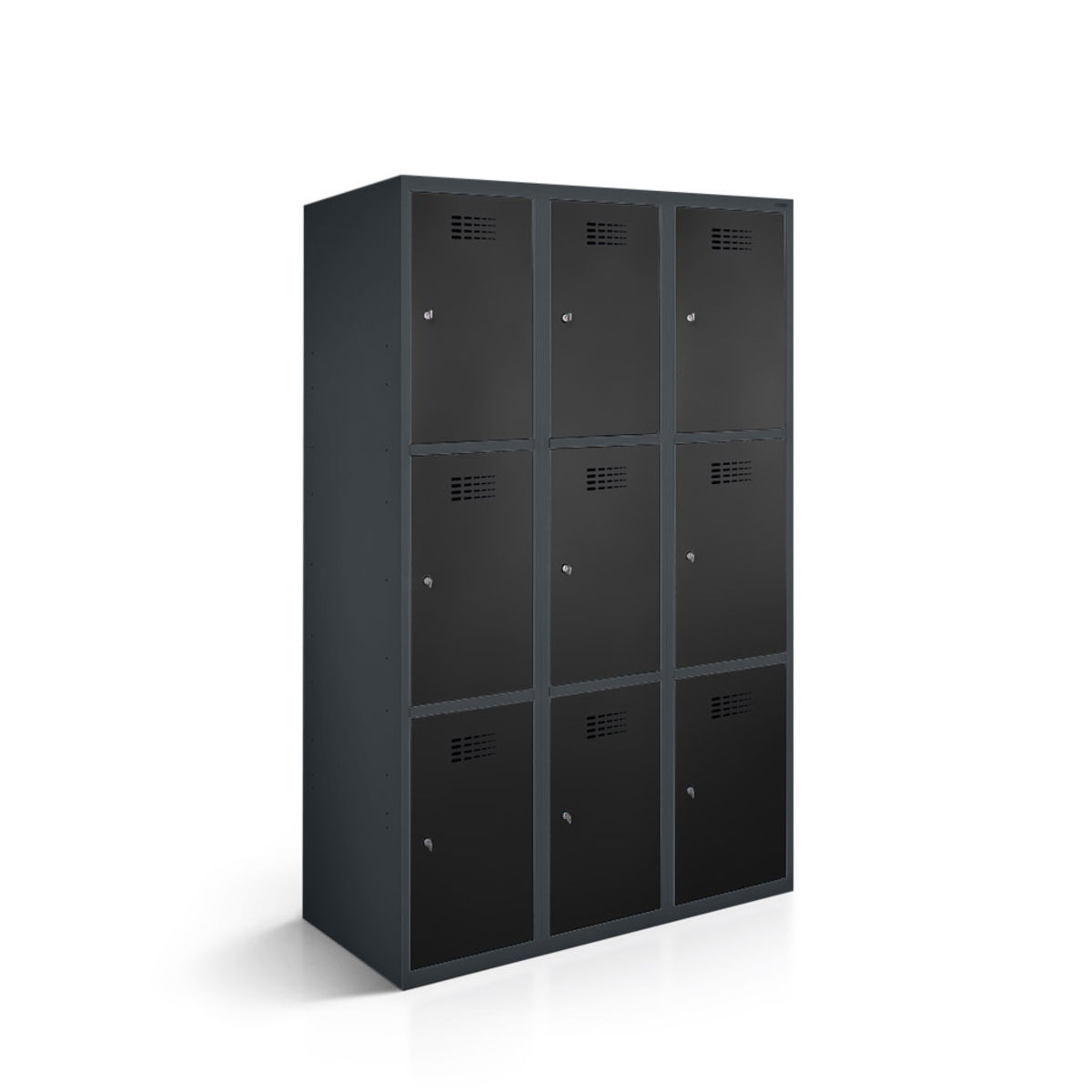 rotstahl Fächerschrank 9 Fächer mit anthrazitgrauem Korpus 90x50x180 cm (BxTxH); schwarz
