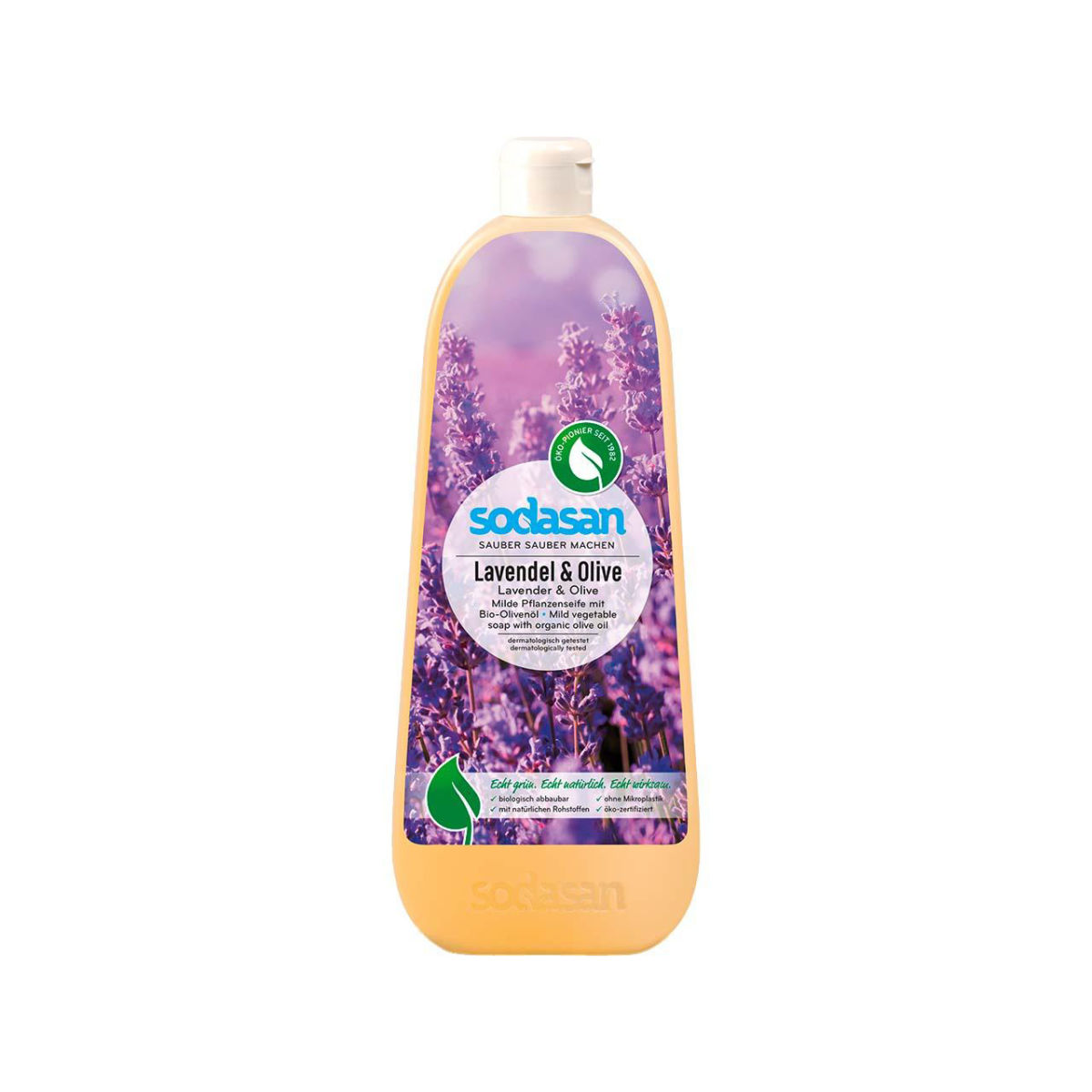 Sodasan Flüssigseife 'Lavendel & Olive', Nachfüllung, 1 l; 1000 ml, 1000 ml; gelb