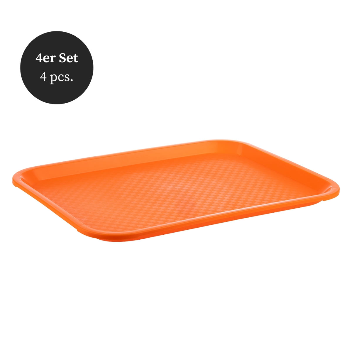 APS Fast Food-Tablett, 4er-Set; 35x27x2 cm (LxBxH); orange; rechteckig; 4 Stück / Pack