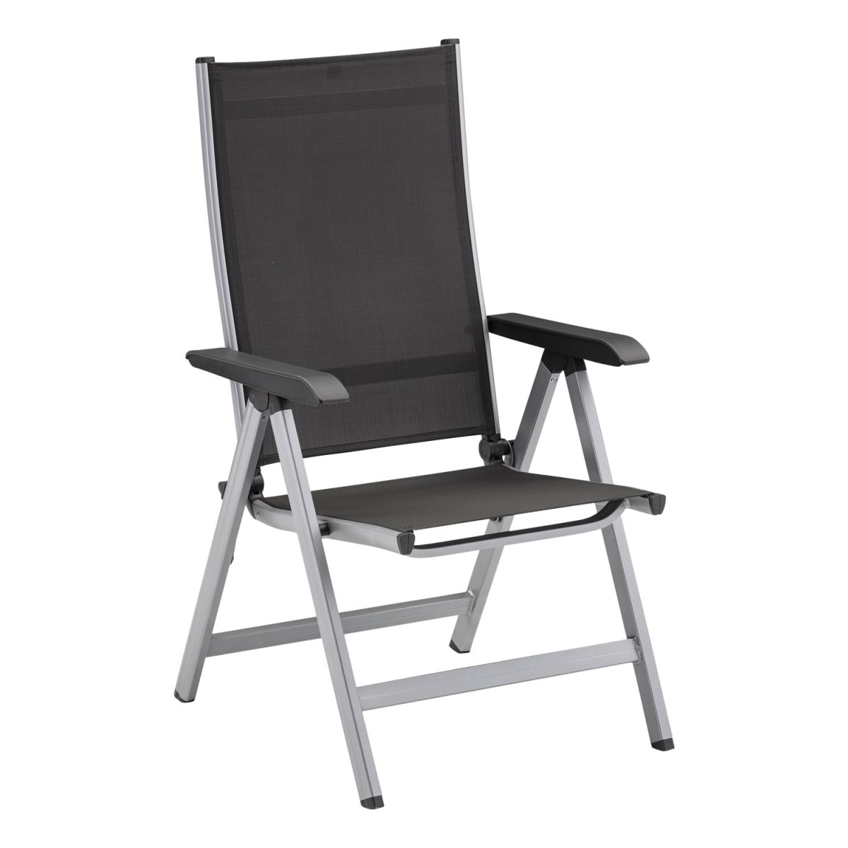KETTLER Multipositionssessel BASIC PLUS; 61x68x109 cm (BxTxH); Sitz anthrazit, Gestell silber