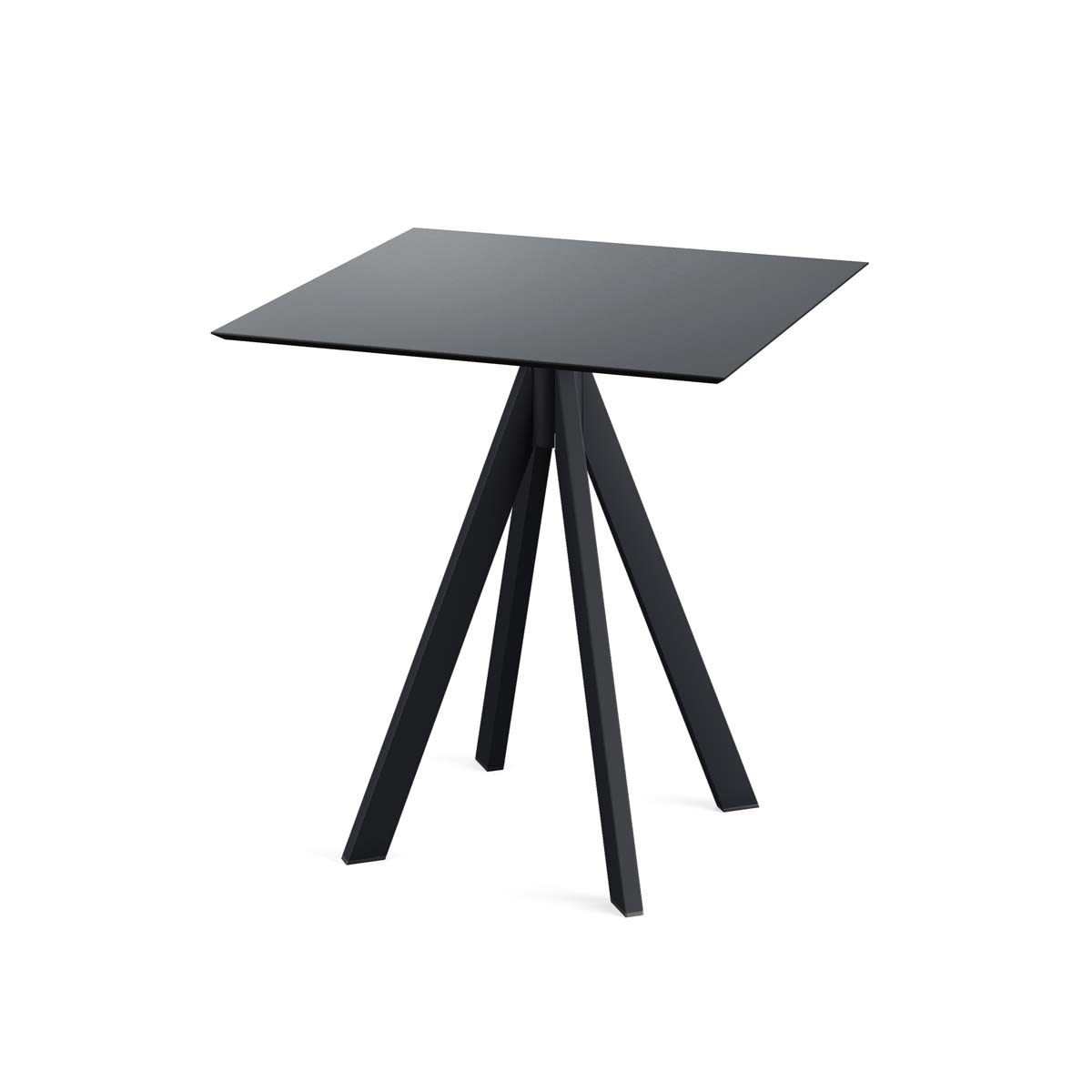 Feros Terrassentisch Infinity Schwarz Gestell + HPL quadratisch 70x70x73.2 cm (LxBxH); schwarz; quadratisch
