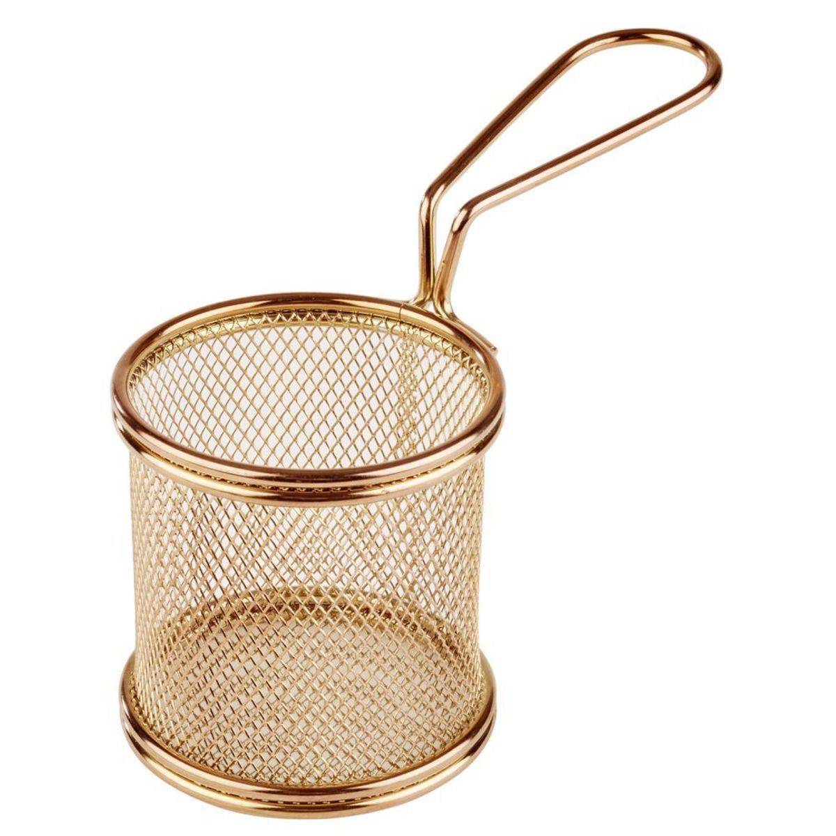 APS Servier-Frittierkorb SNACKHOLDER, Edelstahl, rund 8x8x8x7.5 cm (LxBxØxH); gold; rund