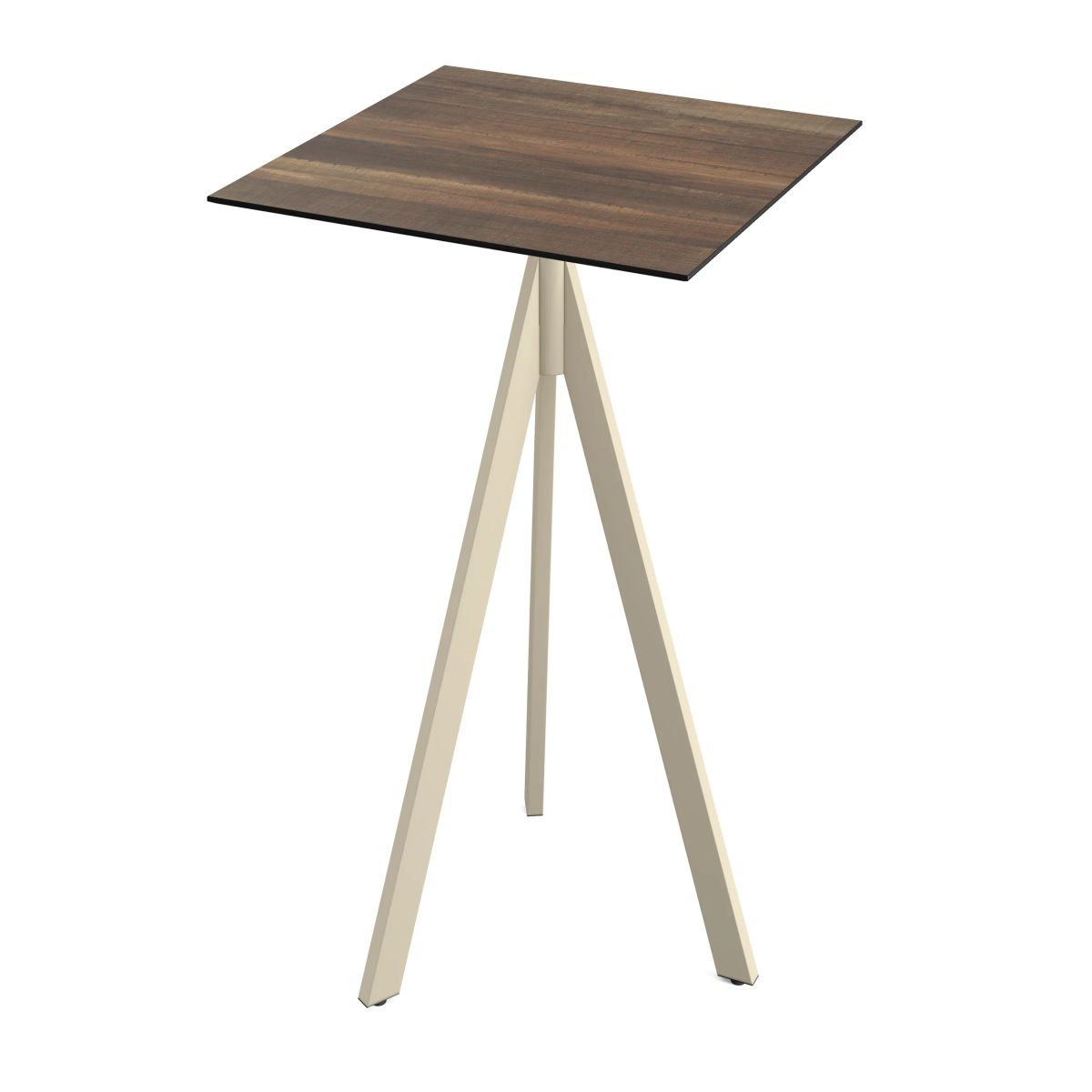 Feros Infinity Tripod Stehtisch frame + HPL 70x70 cm 70x70x110 cm (LxBxH); sand/hellbraun; quadratisch