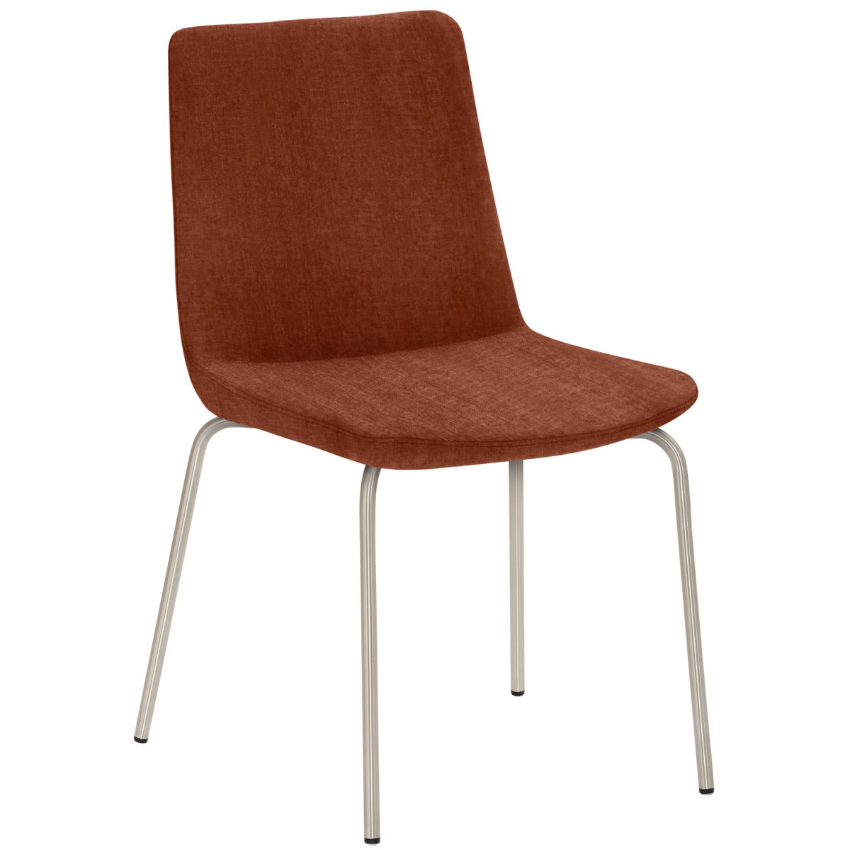 Mayer Sitzmöbel Freischwinger Stuhl Samt Stoff 48x54x87 cm (BxTxH); Sitz rostbraun, Gestell edelstahl
