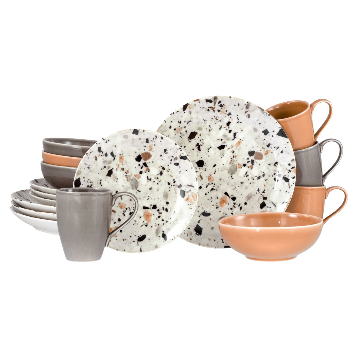 CreaTable Terrazzo Mix - Kombiservice 16-tlg mehrfarbig