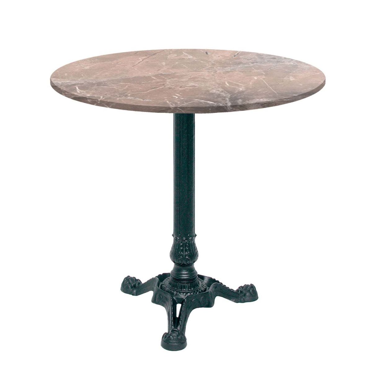 RestooTab Tisch Bistrot rund - Dekor Stein & Holz 70x70x75x70 cm (LxBxHxØ); braun/marmoriert; Gestell schwarz; rund