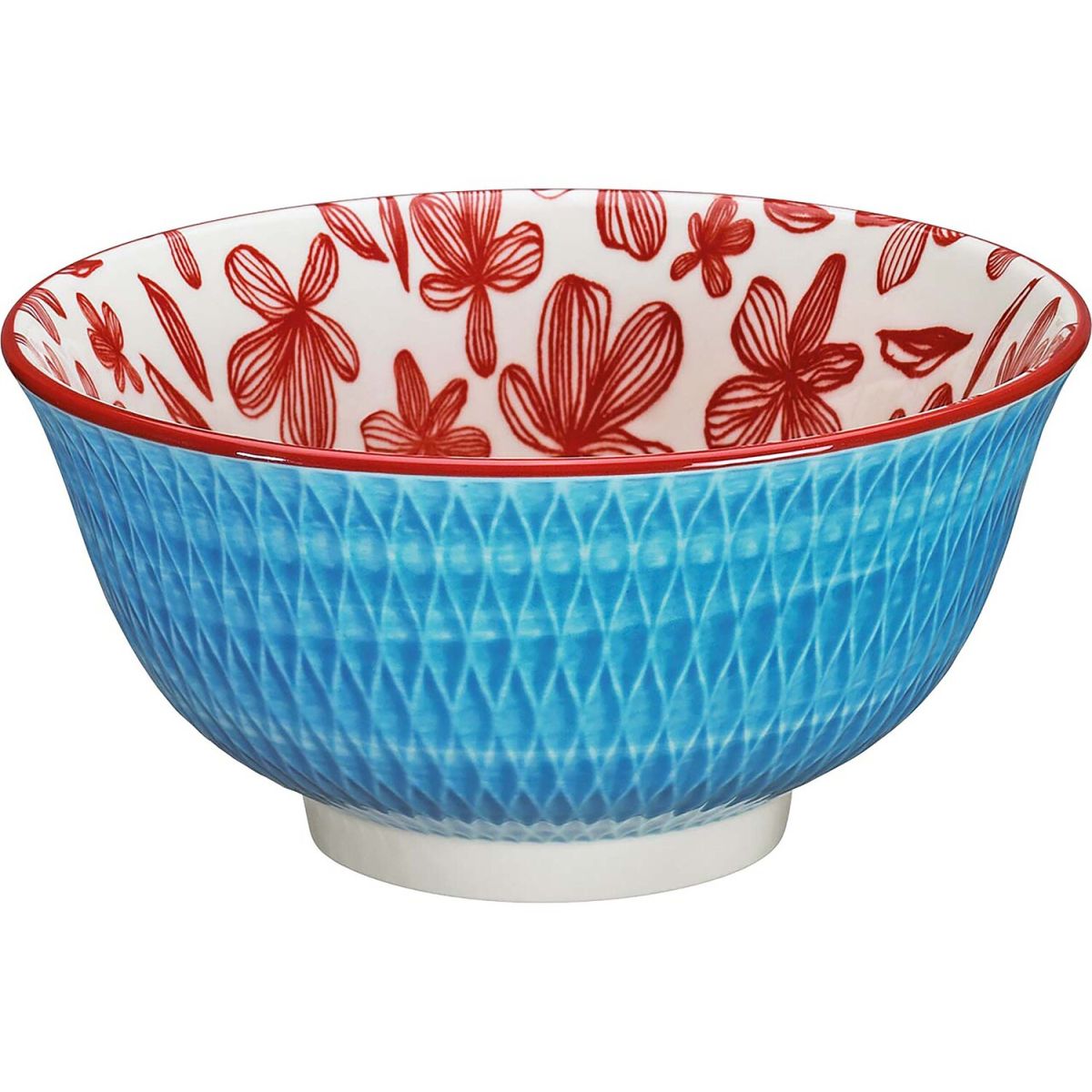 cilio Schüssel 'Rauten' aus Porzellan; 850 ml, 18x7.8 cm (ØxH); blau/rot/weiß
