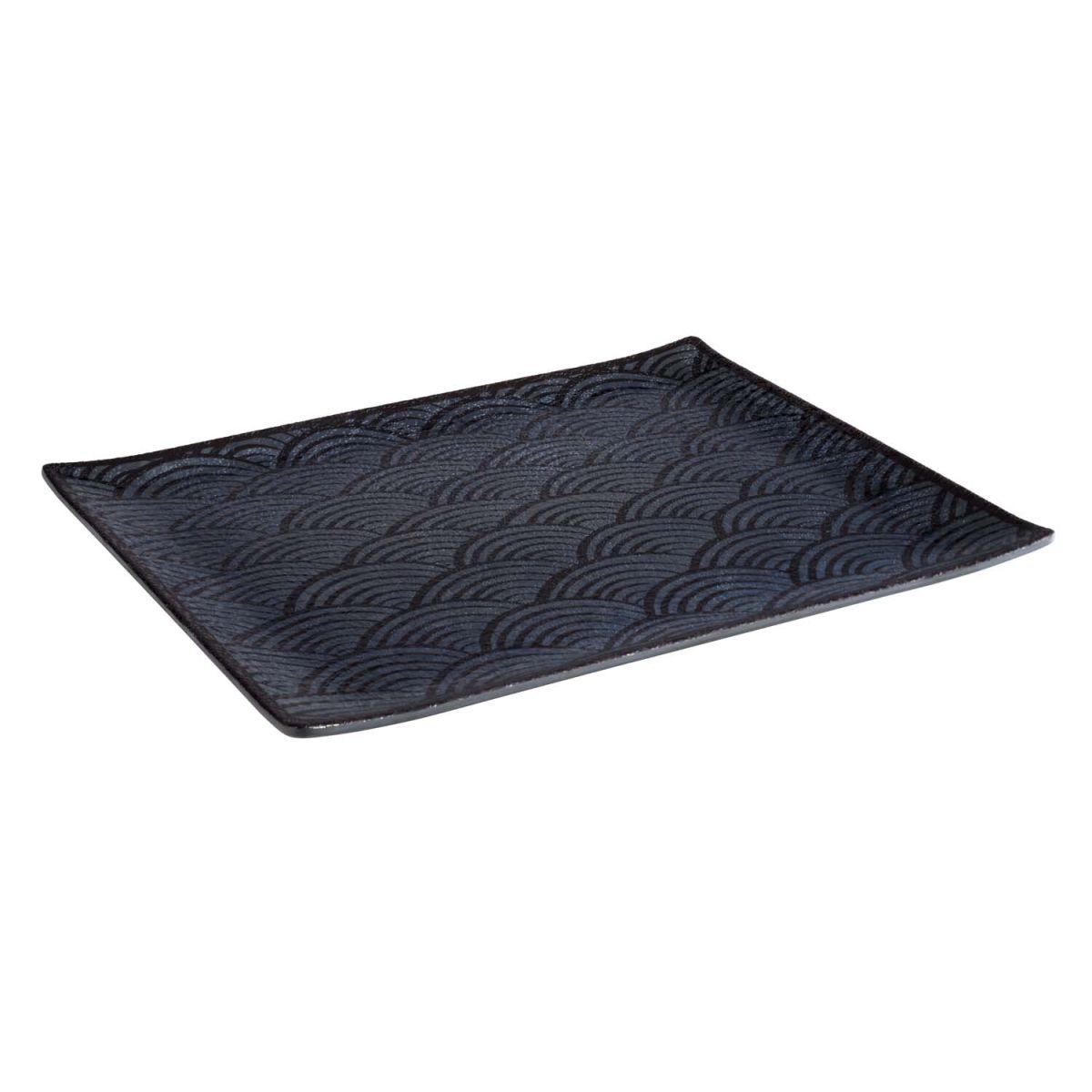 APS GN 1/3 Tablett DARK WAVE, Melamin GN 1/2, 32.5x26.5x2 cm (LxBxH); schwarz; rechteckig