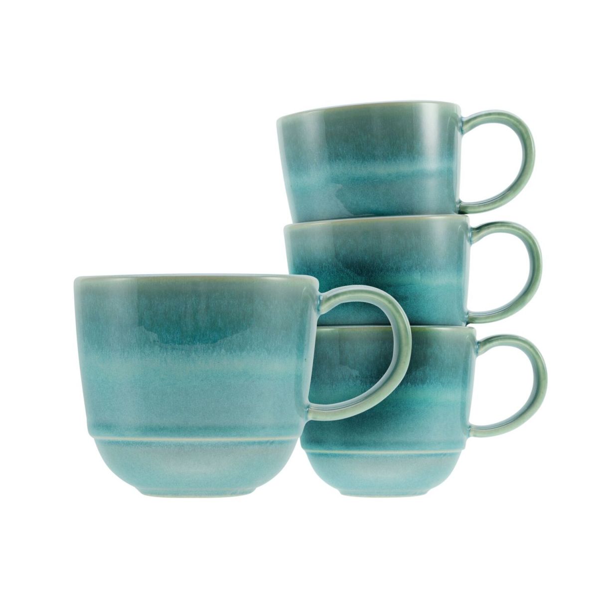 CreaTable Yuki - Kaffeebecher 4-tlg 250 ml, 9.5x8.5 cm (ØxH); grün/blau; rund; 4 Stück / Pack