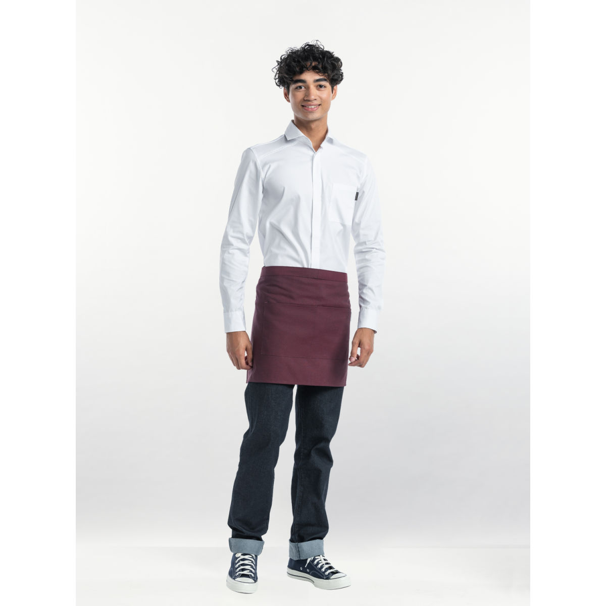 Chaud Devant Bistroschürze Base Cherry W100 – L45 45x100 cm (LxB); burgund