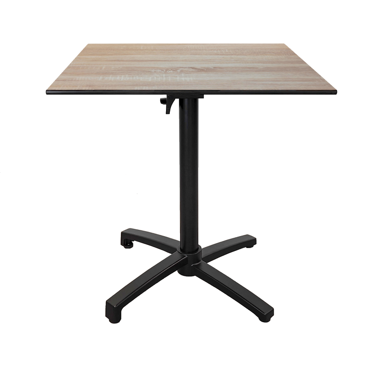 RestooTab Outdoor Klapptisch Diabolo 70x70x73 cm (LxBxH); Platte birke, Gestell schwarz; quadratisch