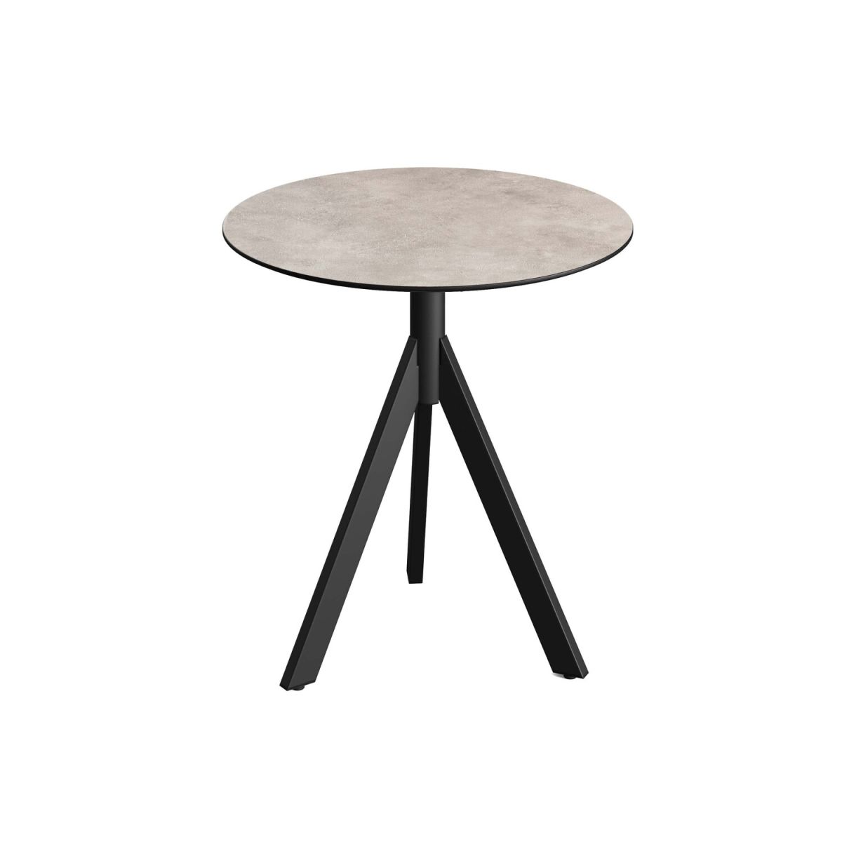 Feros Infinity Tripod Terrassentisch frame + HPL Ø70 cm 74x70 cm (HxØ); schwarz/sand; rund