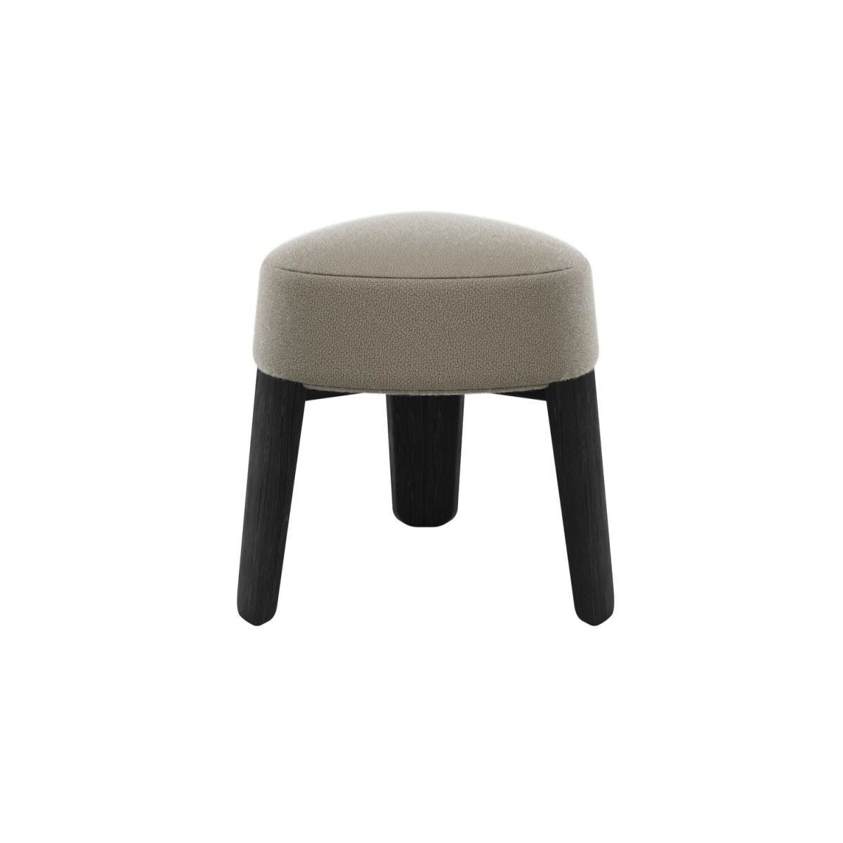 blomus Hocker -KUON- Stoff Boucla 47x47x45 cm (BxLxH); Sitz hellbraun, Gestell schwarz