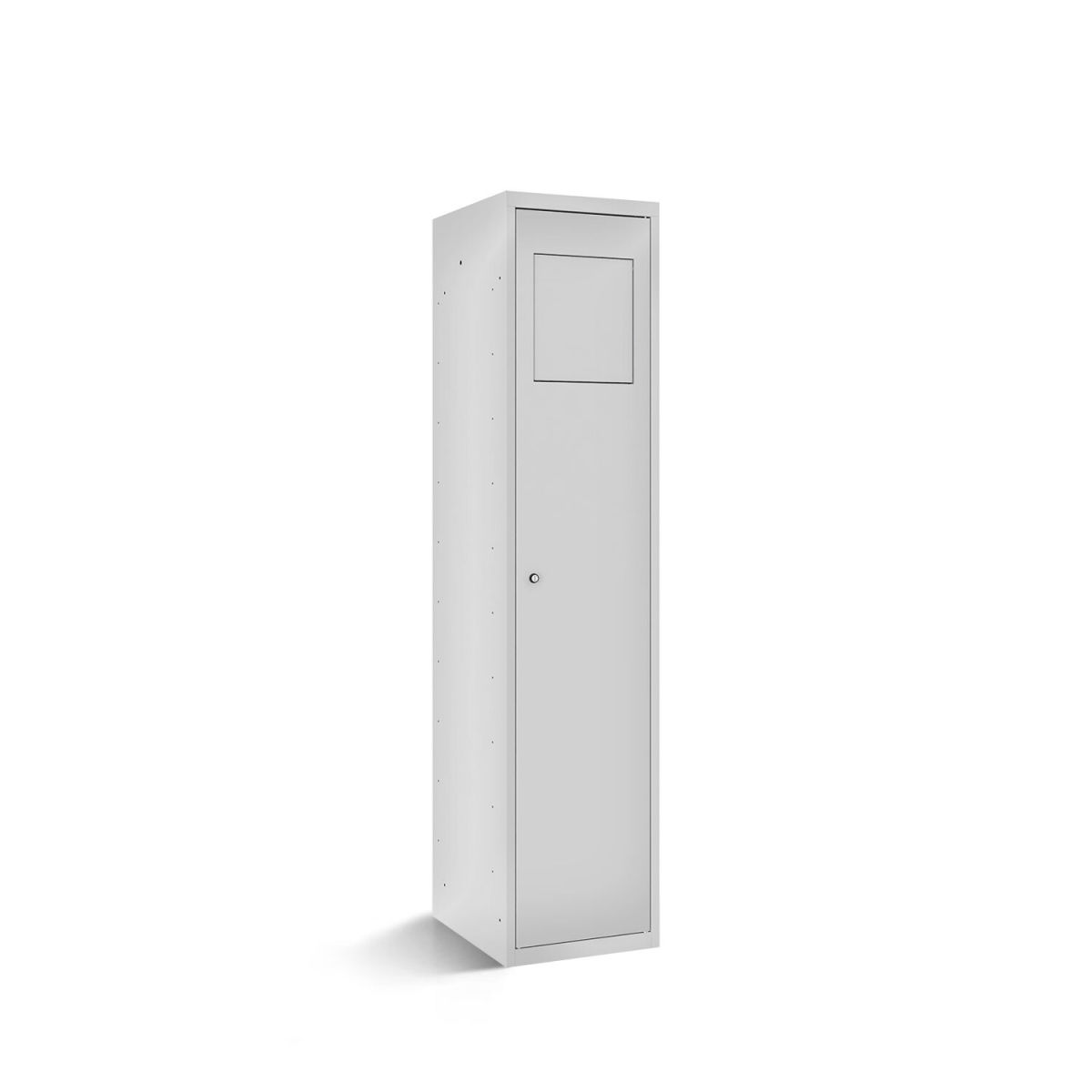 rotstahl Wäschesammelschrank mit Einwurfklappe mit lichtgrauem Korpus 40x50x180 cm (BxTxH); hellgrau