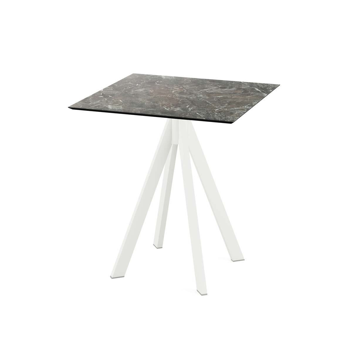 Feros Terrassentisch Infinity Weiß Gestell + HPL quadratisch 70x70x73.2 cm (LxBxH); mehrfarbig; quadratisch