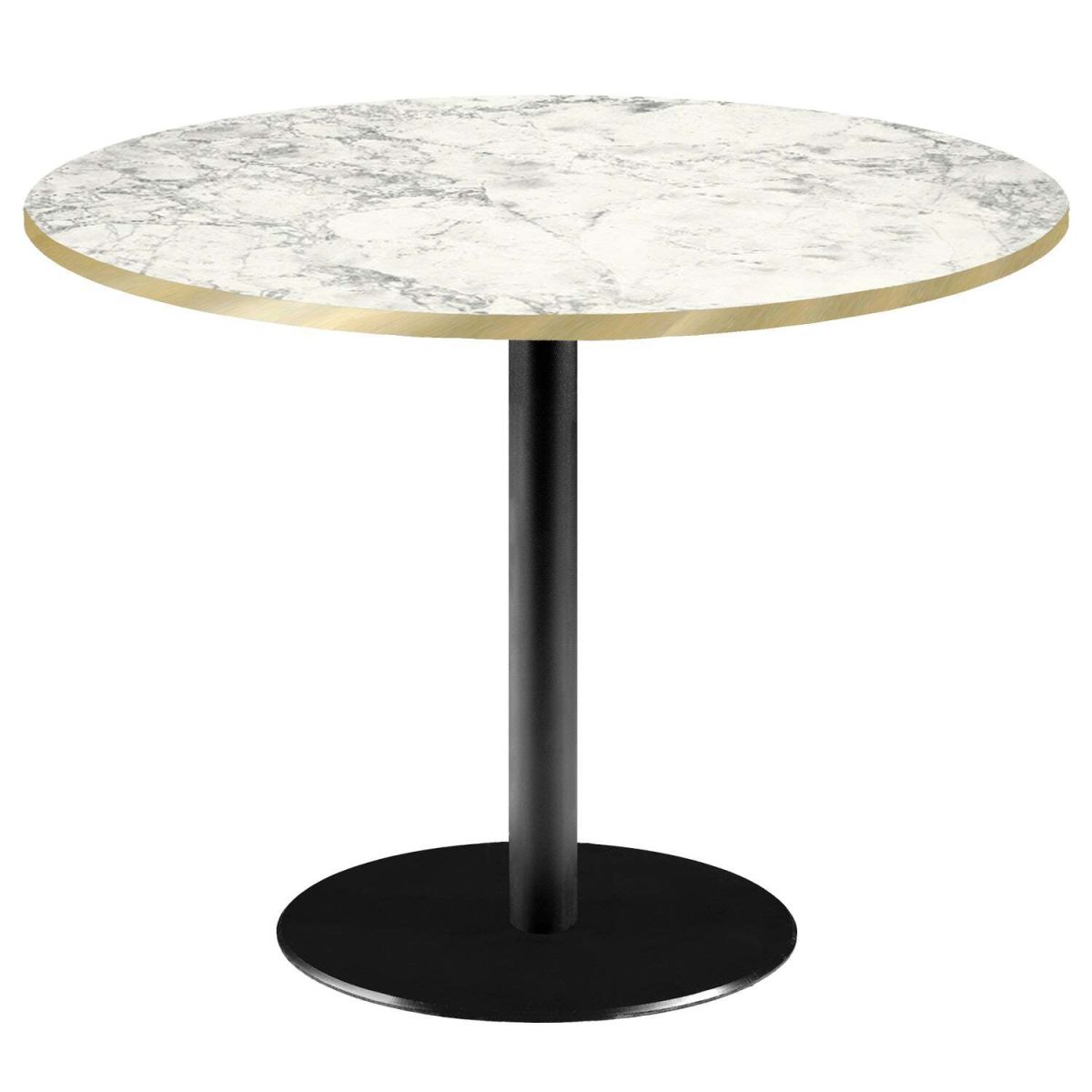 Tavolo Roma XL rotondo - laminato pietra RestooTab; 75x120 cm (HxØ); grigio chiaro/ottone/marmorizzato; rotonda
