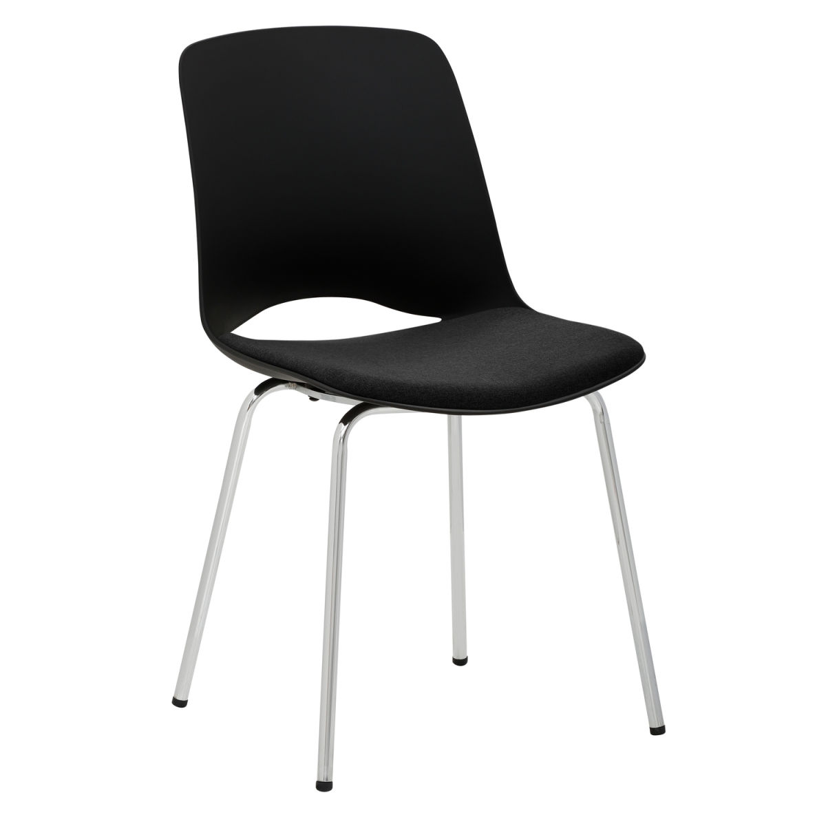 Mayer Sitzmöbel Kunststoffstuhl gepolstert 2521 46.5x54x84.5 cm (BxTxH); Sitz schwarz meliert; 2 Stück / Pack