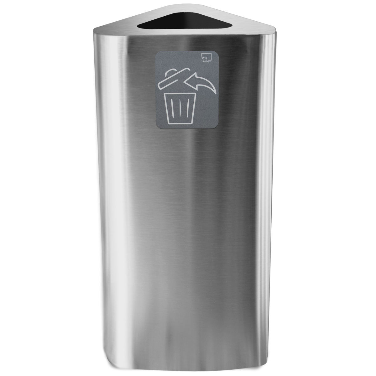STIL CASA Stil Casa PURE Abfallsammelbehälter, Edelstahl, 38x38xh. 80 cm, mit Magnetpiktogramm, 100 Liter, satiniert. 24 l, 38.6x38.6x82.7 cm (LxBxH); silber; rechteckig