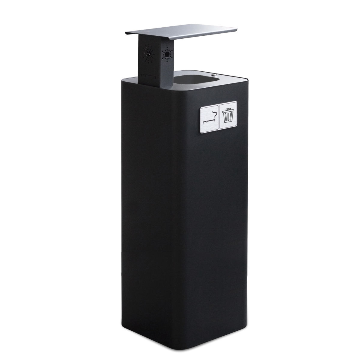 STIL CASA Standaschenbecher & Abfallbehälter Pure 60 l, 31.2x87.5x30 cm (BxHxT); schwarz; rechteckig