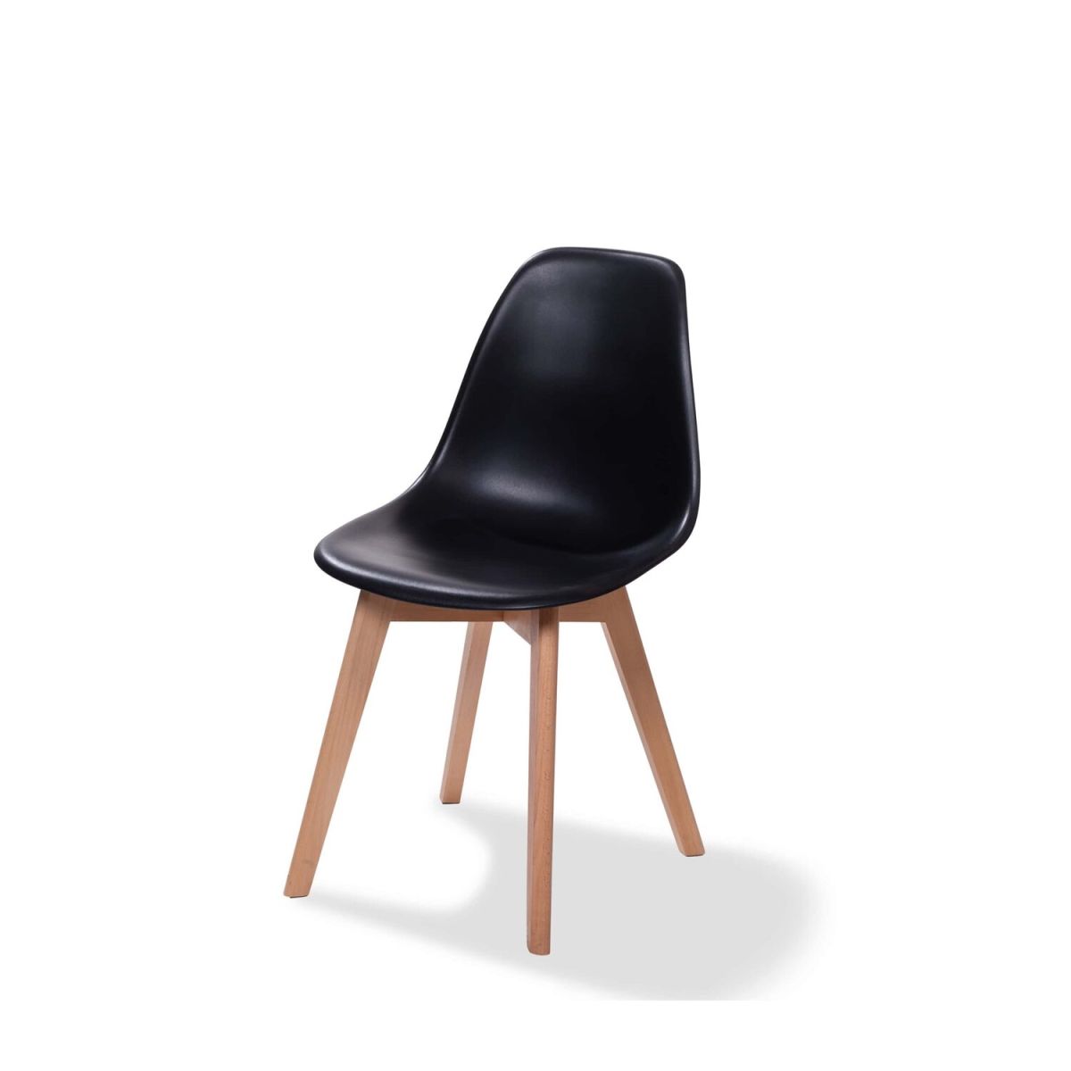 Feros Stuhl Keeve ohne Armlehne 47x53x83 cm (BxTxH); Sitz schwarz, Gestell braun; 4 Stück / Pack